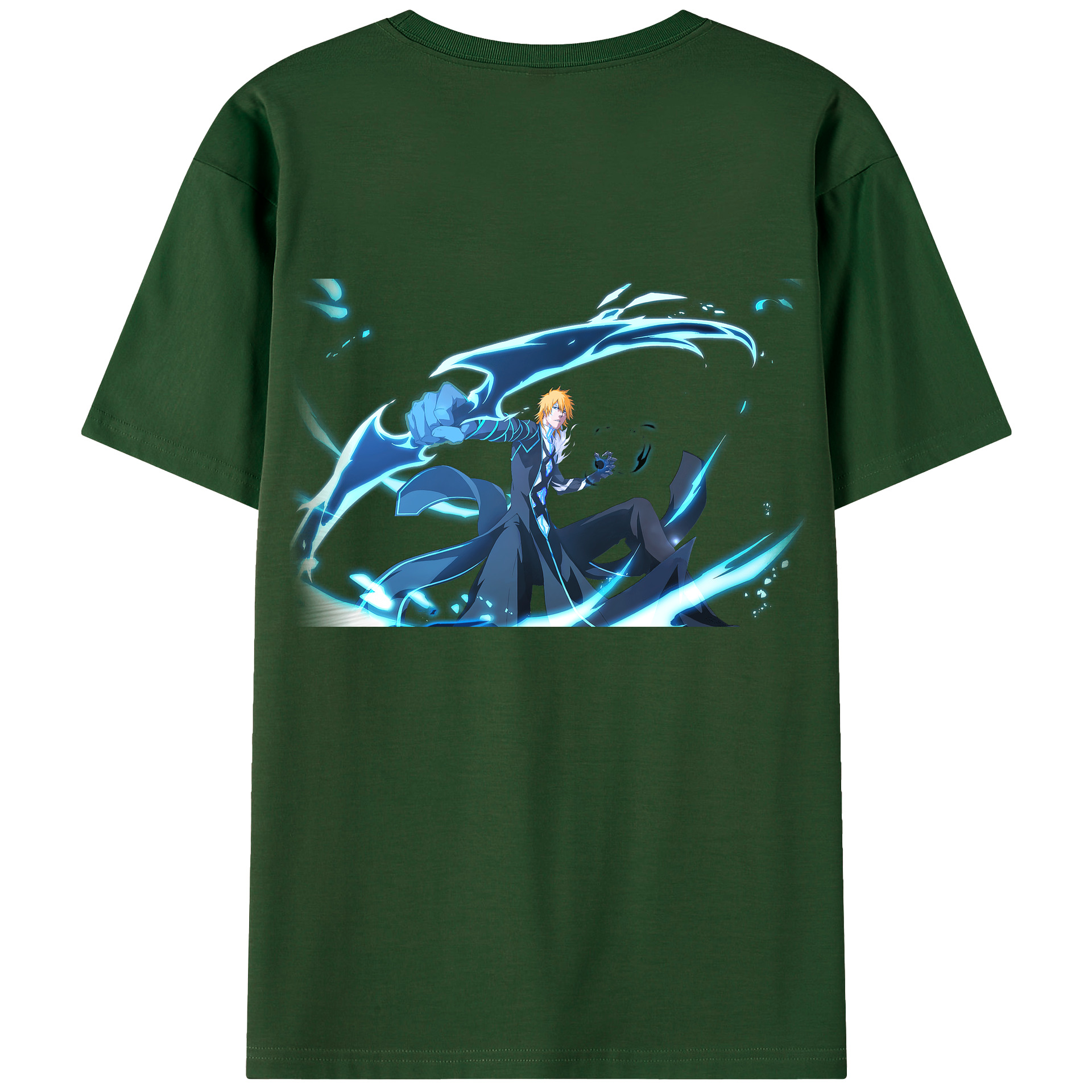 （画像用） ブリーチ 黒崎一護（くろさき いちご）BLEACH Kurosaki Ichigo 綿100％半袖Tシャツ（背面プリント）